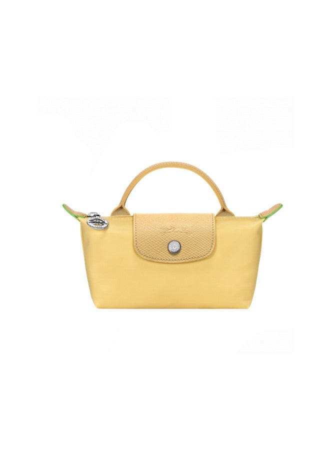 Longchamp Women's classic fashion versatile mini makeup bag handbag shoulder bag handheld small bag yellow