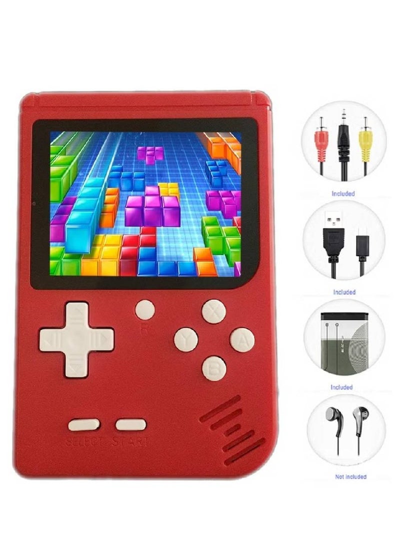 Retro Mini Game Console – SUP Game Box Plus with 400 Games, Rechargeable, 3.0 Inch Screen (Red)