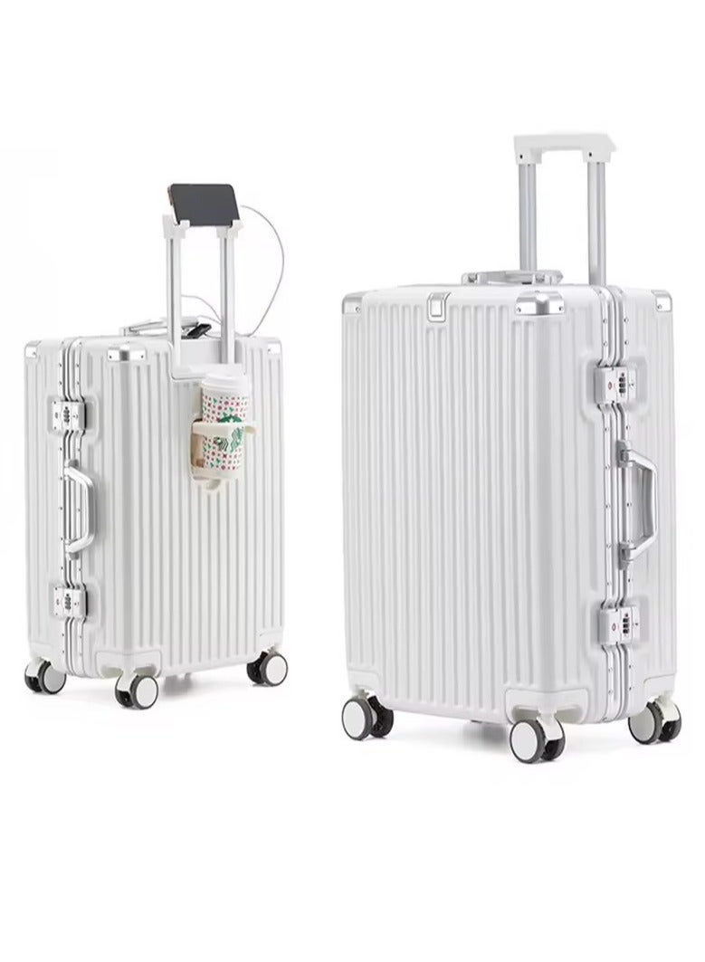 Travel Luggage 2 Piece Sets suitable for short trips, PC+ABS Hard Shell Clearance Luggage Carry on Luggage Suitcase with TSA Lock Spinner Wheels Durable Lightweight Travel Luggage，USB Charging Port