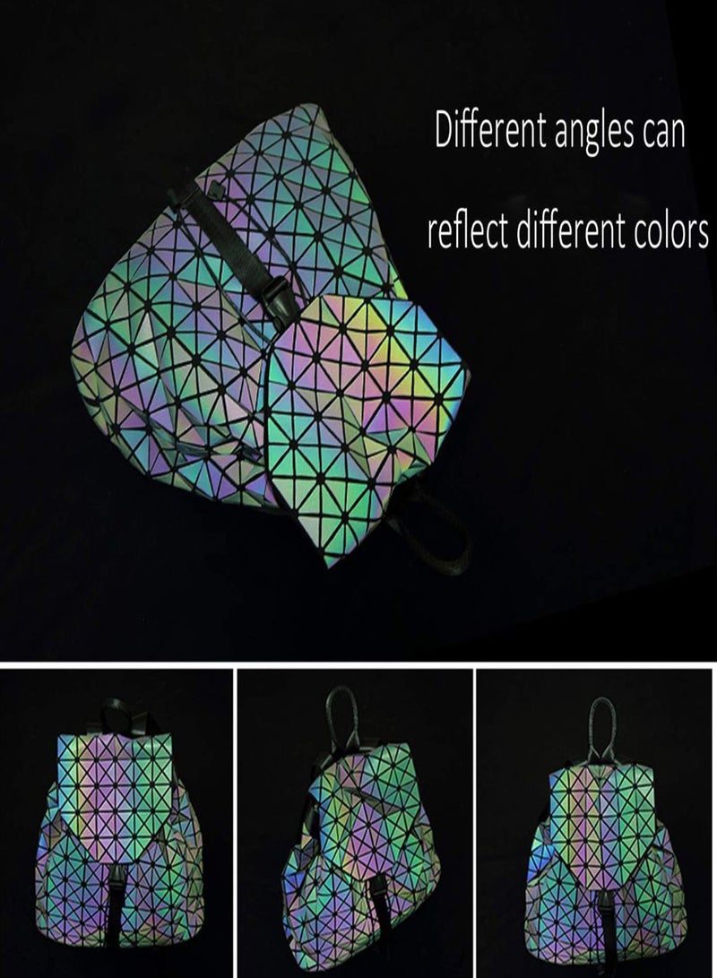 Luminous Geometric Shard Lattice Backpack Multicolour