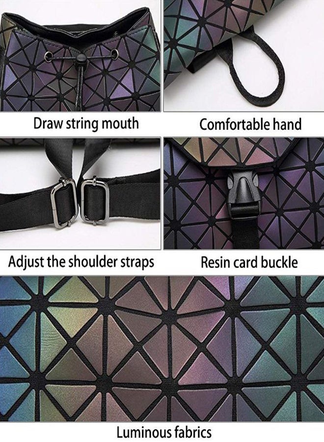 Luminous Geometric Shard Lattice Backpack Multicolour