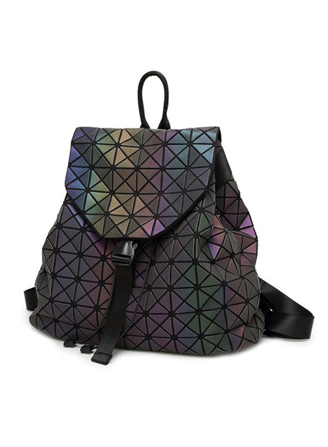 Luminous Geometric Shard Lattice Backpack Multicolour