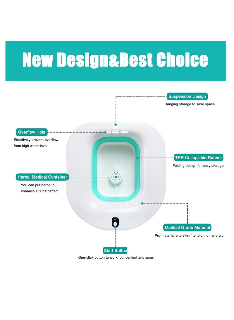 Electric Toilet Seat-electric Sitz Bath For Hemorrhoids Foldable Sitz Baths For Postpartum Care Postpartum Care Steam Seat Suitable For Pregnant Women Elderly Bubble Mode