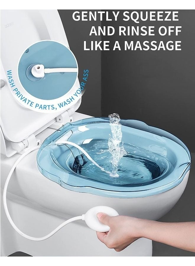 Sitz Baths for toilet Seat with Flusher Pregnant Women Yoni Steam Seat,Soaking Basin Ues for Inflammation Treatment,Fits Universal Toilet