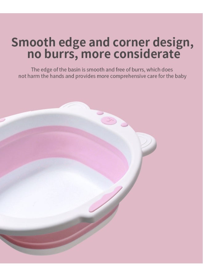 Sitz Bath for Toilet Seat, Foldable Portable Sitz Baths for Perineum Relief, Collapsible Sitz Basin with Flusher, Suitable for Pregnant Women,Pink