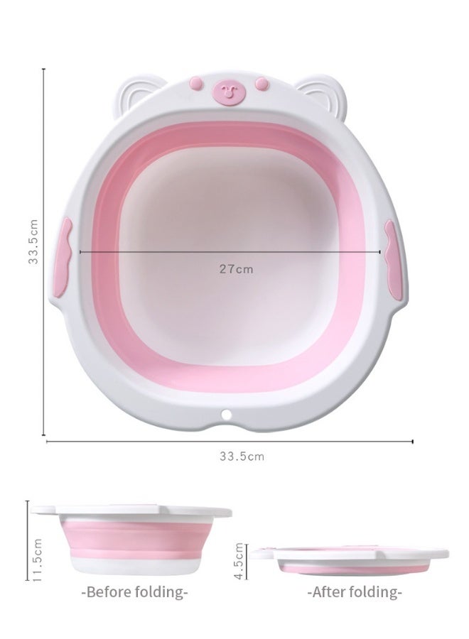 Sitz Bath for Toilet Seat, Foldable Portable Sitz Baths for Perineum Relief, Collapsible Sitz Basin with Flusher, Suitable for Pregnant Women,Pink