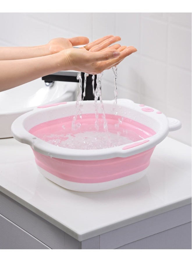 Sitz Bath for Toilet Seat, Foldable Portable Sitz Baths for Perineum Relief, Collapsible Sitz Basin with Flusher, Suitable for Pregnant Women,Pink