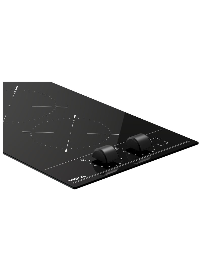 30 cm Modular Vitroceramic Hob with 2 Cooking Zones, Ceramic Glass Surface, and Auto-Lock Safety System TBC 32000 XFL