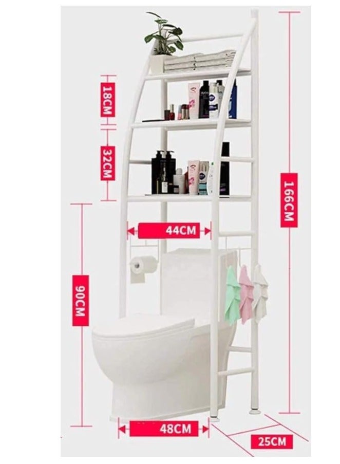 Toilet Rack 3 Shelf Towel Storage Rack Organizer Over The Toilet Bathroom Space Saver White