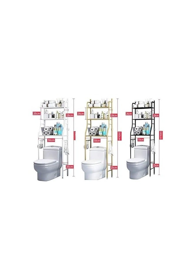 Toilet Rack 3 Shelf Towel Storage Rack Organizer Over The Toilet Bathroom Space Saver White