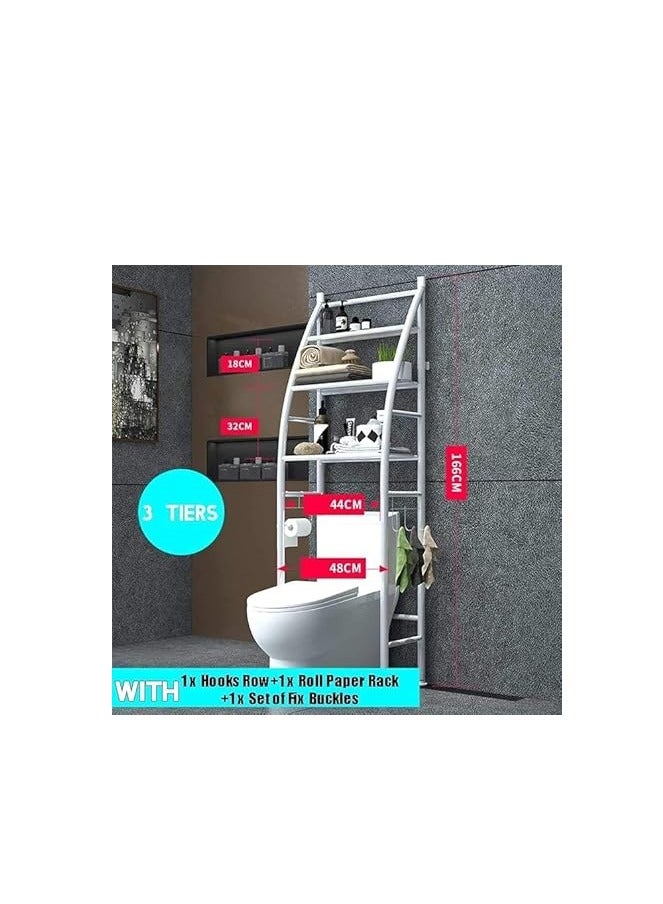 Toilet Rack 3 Shelf Towel Storage Rack Organizer Over The Toilet Bathroom Space Saver White