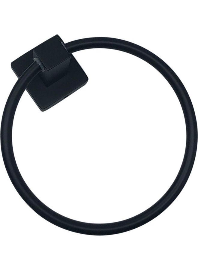 Wall Mount Stainless Steel Towel Ring Holder Black 19 x 6.50 x 11cm