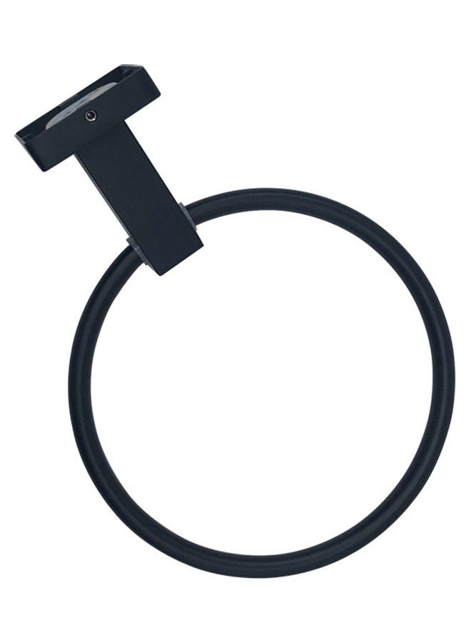 Wall Mount Stainless Steel Towel Ring Holder Black 19 x 6.50 x 11cm