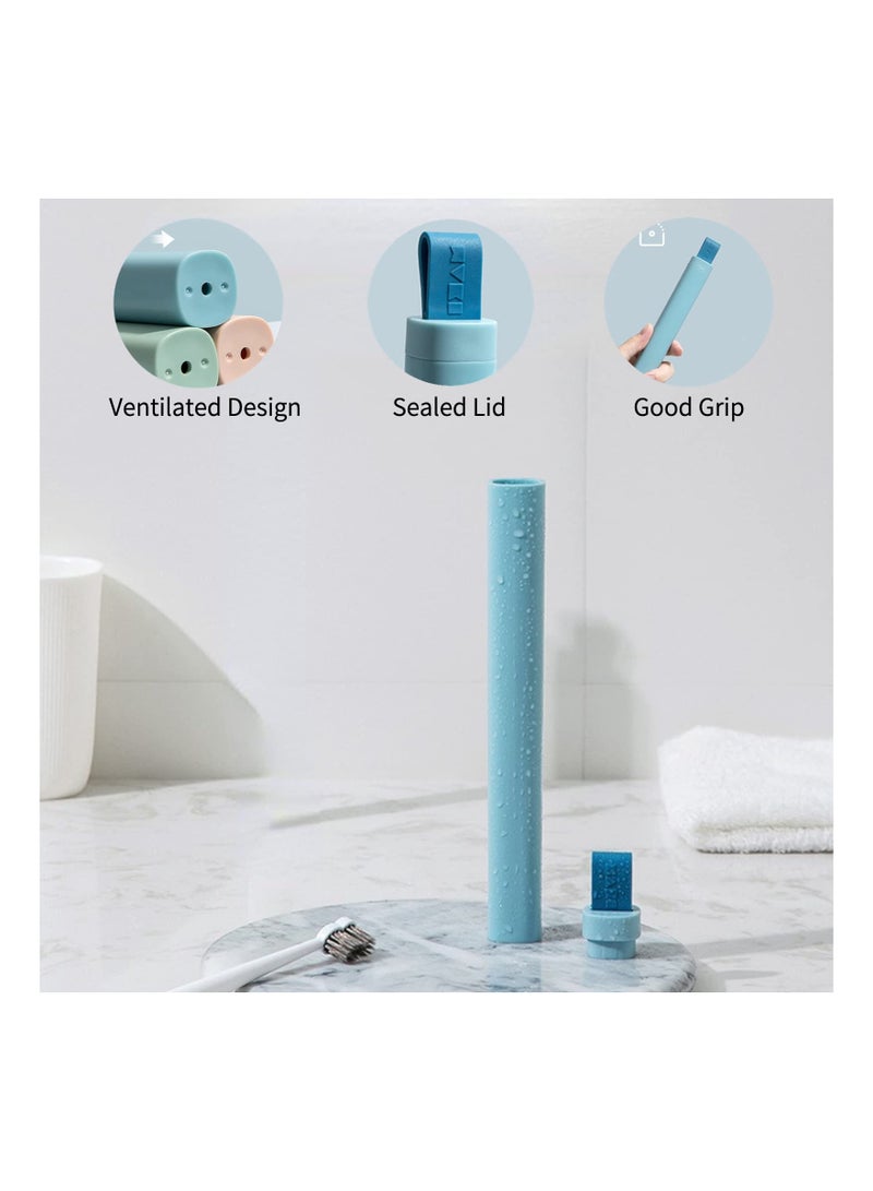 3Piece Portable Travel Toothbrush Case Dust-Proof Toothbrush Travel Containers Sanitary Travel Toothbrush Holder Toothbrush Travel Case Set for Travel Business Bathroom Gym School and Outdoor Activity