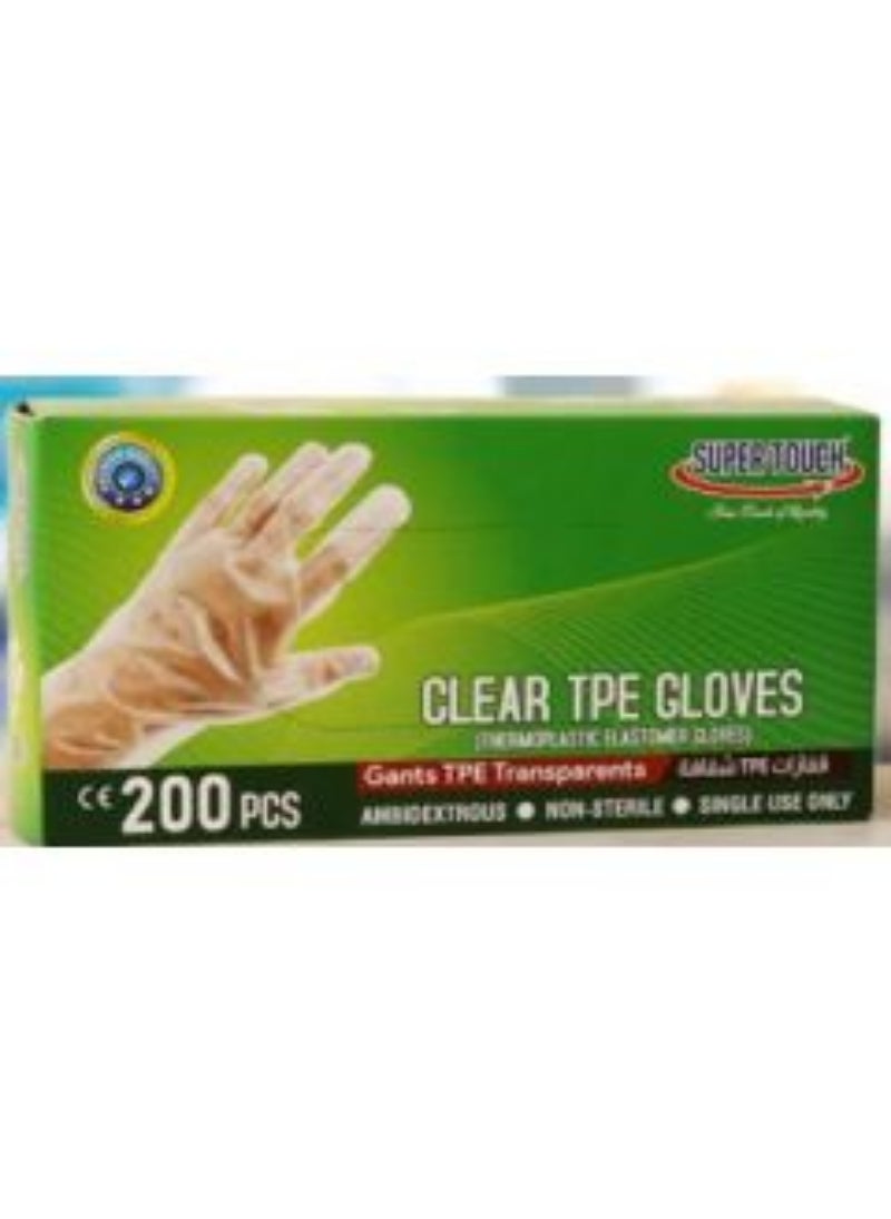 Super Touch Tpe Gloves Clear Powder Free Large 10X200