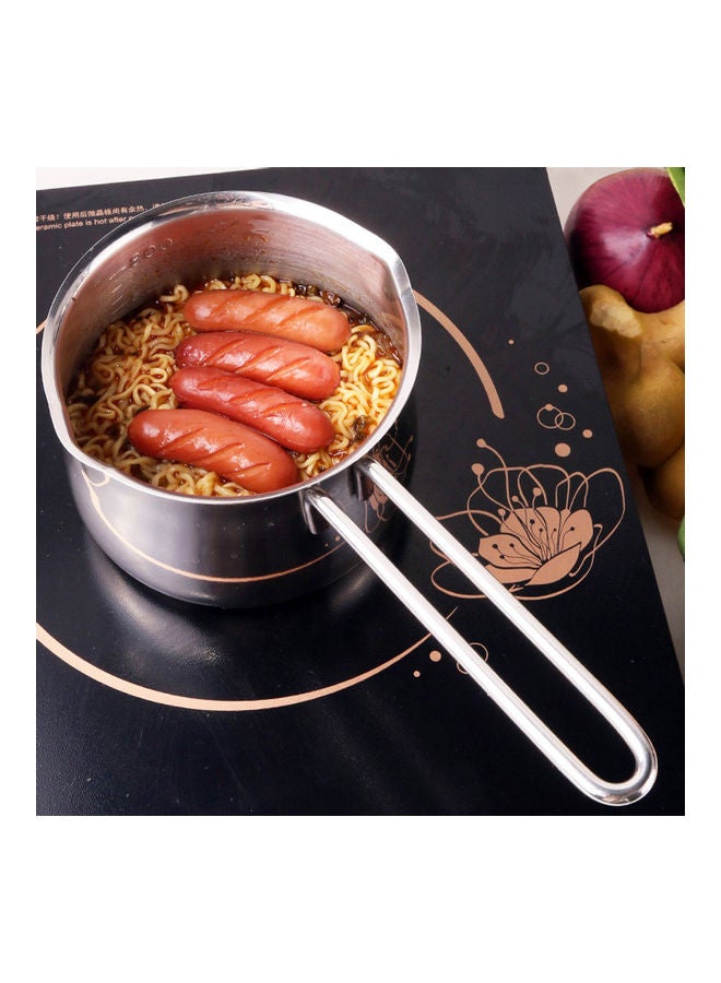 Non-Stick Saucepan Flat Bottom Induction Silver 23 x 12 x 9cm