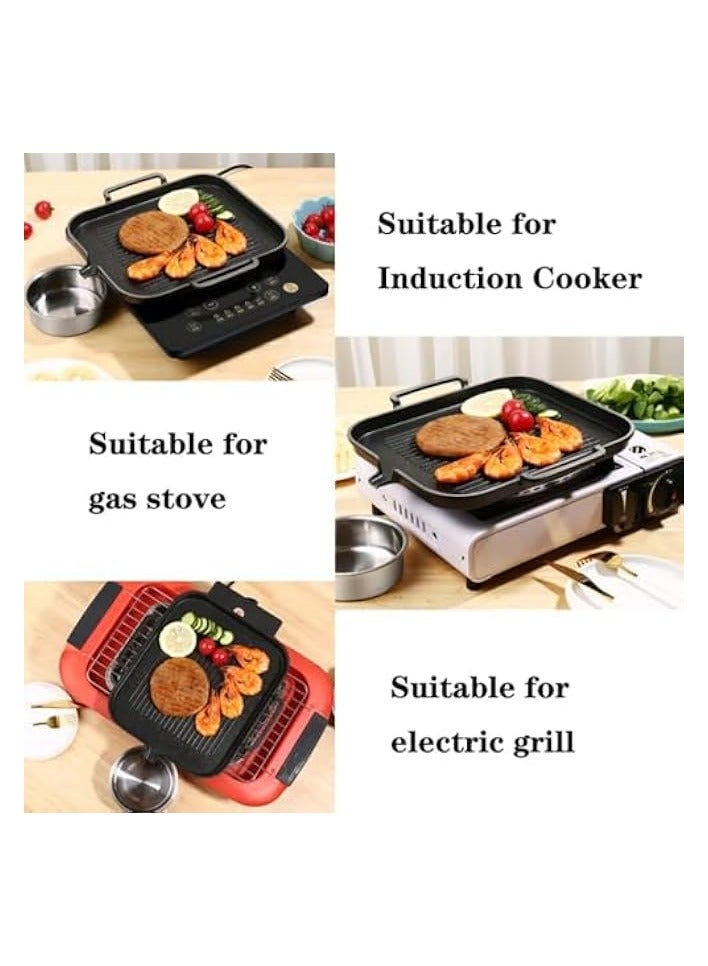 BBQ Grill Pan, Non-stick Aluminum Bakeware For Barbecue Griddle And Oven, Compatible With Induction Cookers, Indoor/outdoor