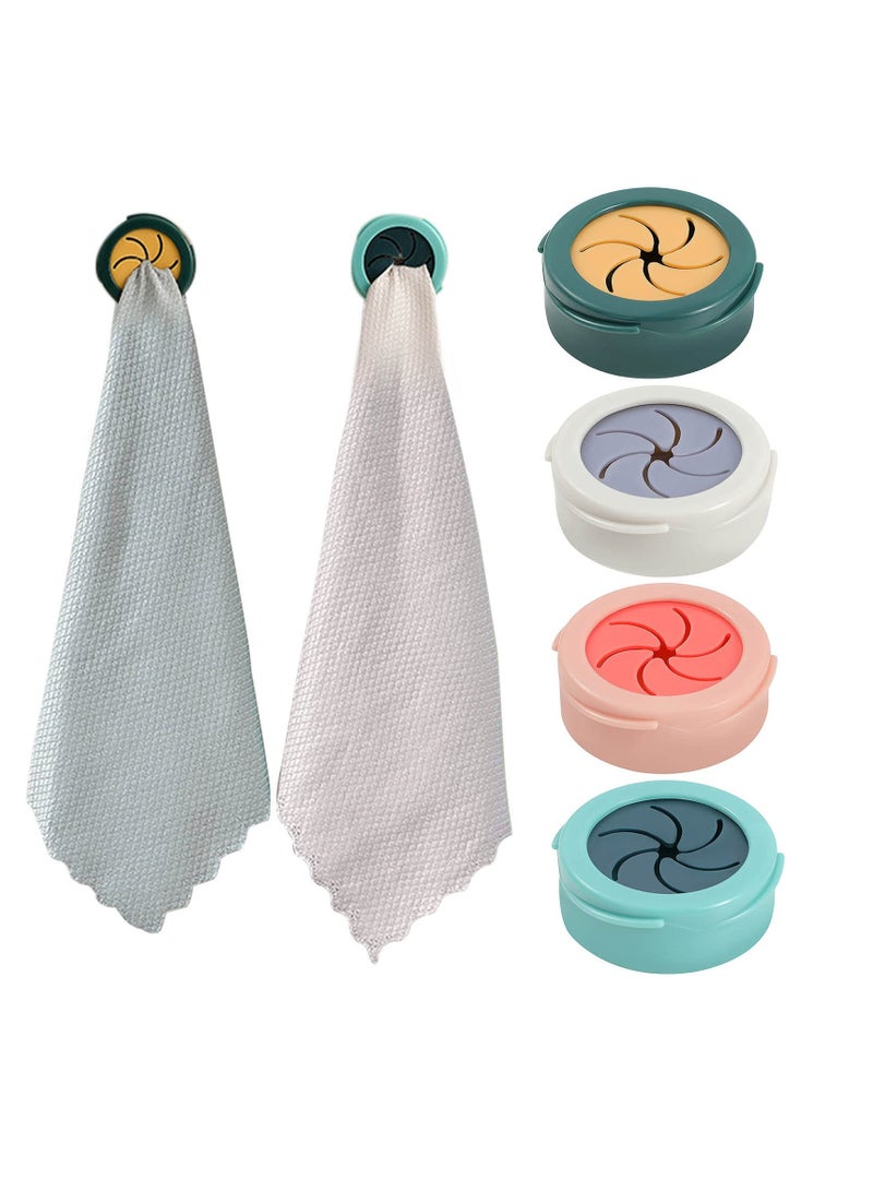 Towel Holder, 8 Pcs Sucker Wall Rack, Wall Mount Hook, Towel Stopper Dish Cloth Hook, Perforated Rag Stopper, Washing Cloth Rag Hook, Free Punch Storage Hanger, for Kitchen Bathroom