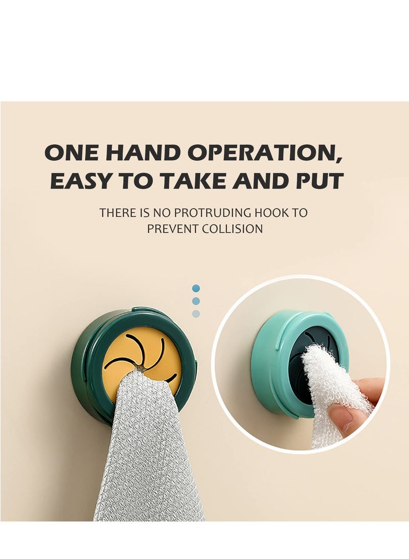 Towel Holder, 8 Pcs Sucker Wall Rack, Wall Mount Hook, Towel Stopper Dish Cloth Hook, Perforated Rag Stopper, Washing Cloth Rag Hook, Free Punch Storage Hanger, for Kitchen Bathroom