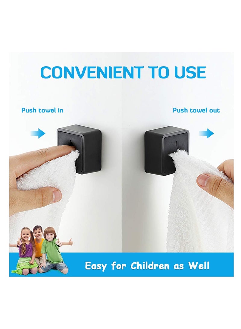 Kitchen Towel Hooks, 3 Pack Self Adhesive Towel Holders, Wall Dish Towel Hook, Drill Free Self Adhesive Push Hooks Firmly Hook, Wall Mounted Hand Towel Hook, for Bathroom Home Kitchen RV Camper
