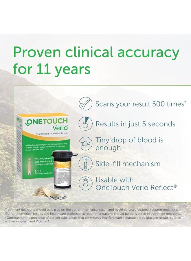 Verio Test Strips 100 Test Strips For Accurate Blood Glucose Testing