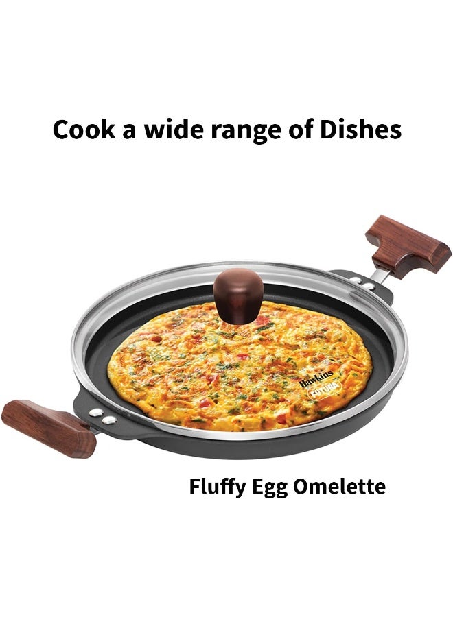 Futura 24 cm Uttapam Pan Pancake Tava Non Stick Uttapa Tawa Pancake Pan Snack Maker Black NUP24G