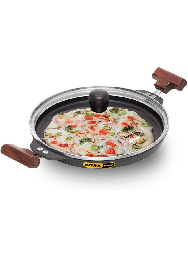 Futura 24 cm Uttapam Pan Pancake Tava Non Stick Uttapa Tawa Pancake Pan Snack Maker Black NUP24G