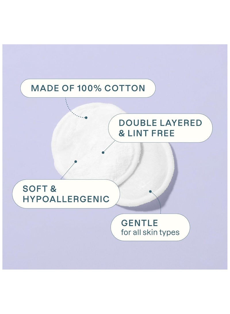 Cliganic Premium Cotton Rounds for Face (300 Count) - Makeup Remover Pads, Hypoallergenic, Lint-Free | 100% Pure Cotton (Packaging May Vary)