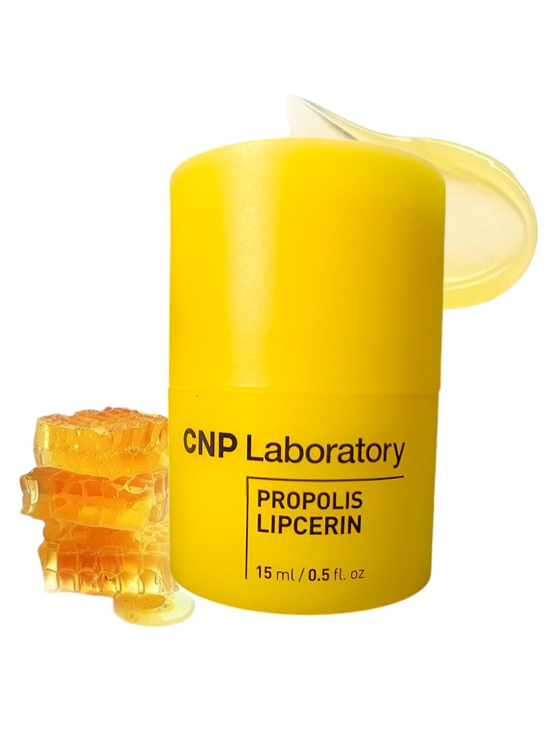 CNP Honey Lip Butter (0.5 fl.oz / 15ml) - Propolis Lipcerin™, Hydrating Overnight Manuka Lip Balm & Mask, 12hrs Long-lasting Moisture, Gentle Exfoliation, Korean Skin Care (Honey)