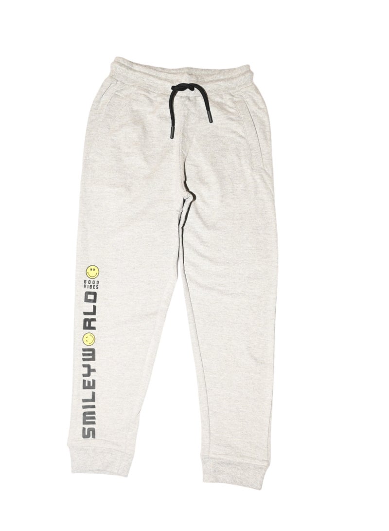 Good Vibes Joggers, Cotton Blend, Drawstring Waist, Grey