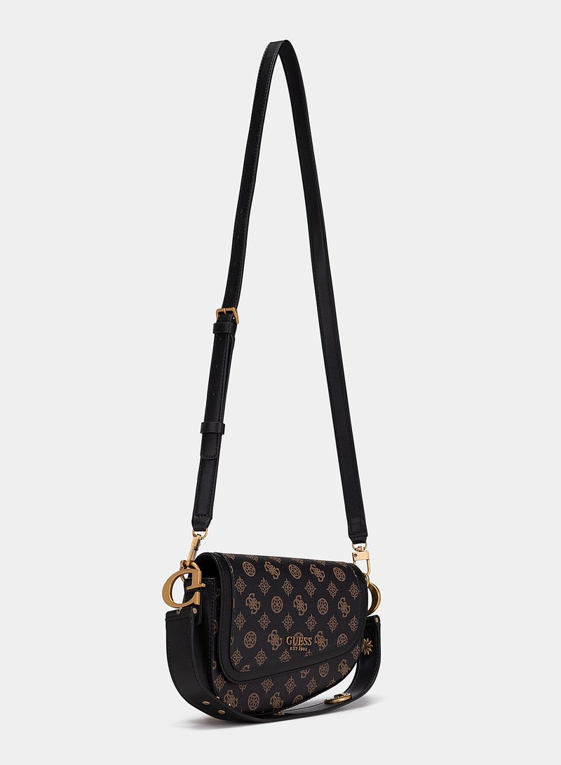 GUESS Small shoulder bag with 4G monogram print