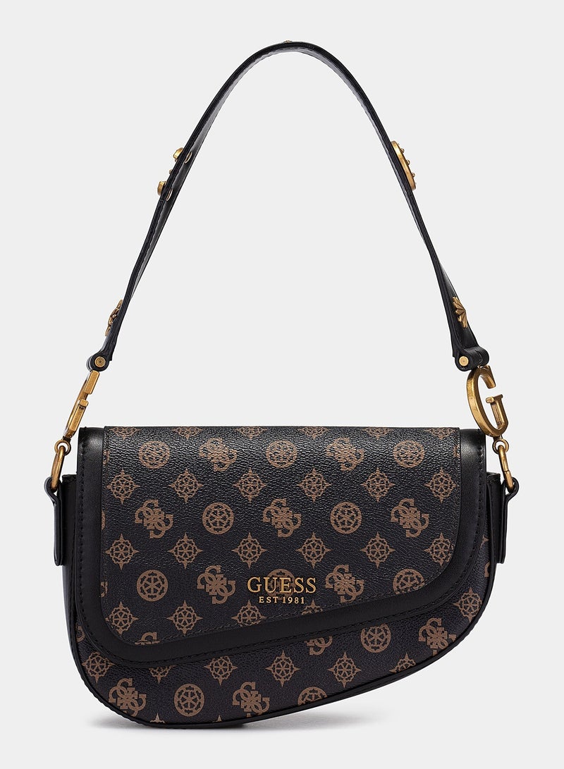 GUESS Small shoulder bag with 4G monogram print