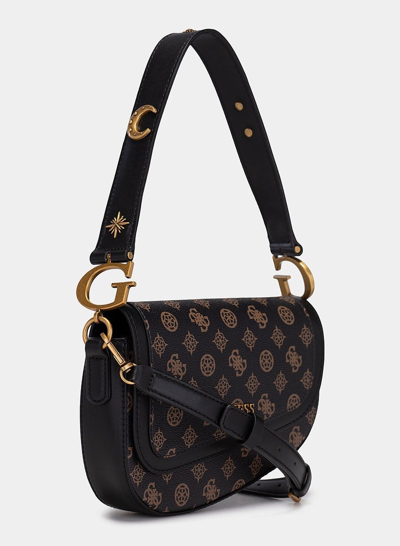 GUESS Small shoulder bag with 4G monogram print