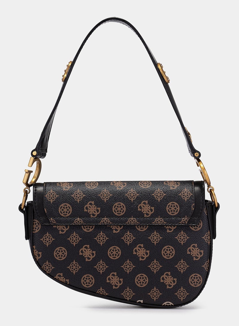 GUESS Small shoulder bag with 4G monogram print