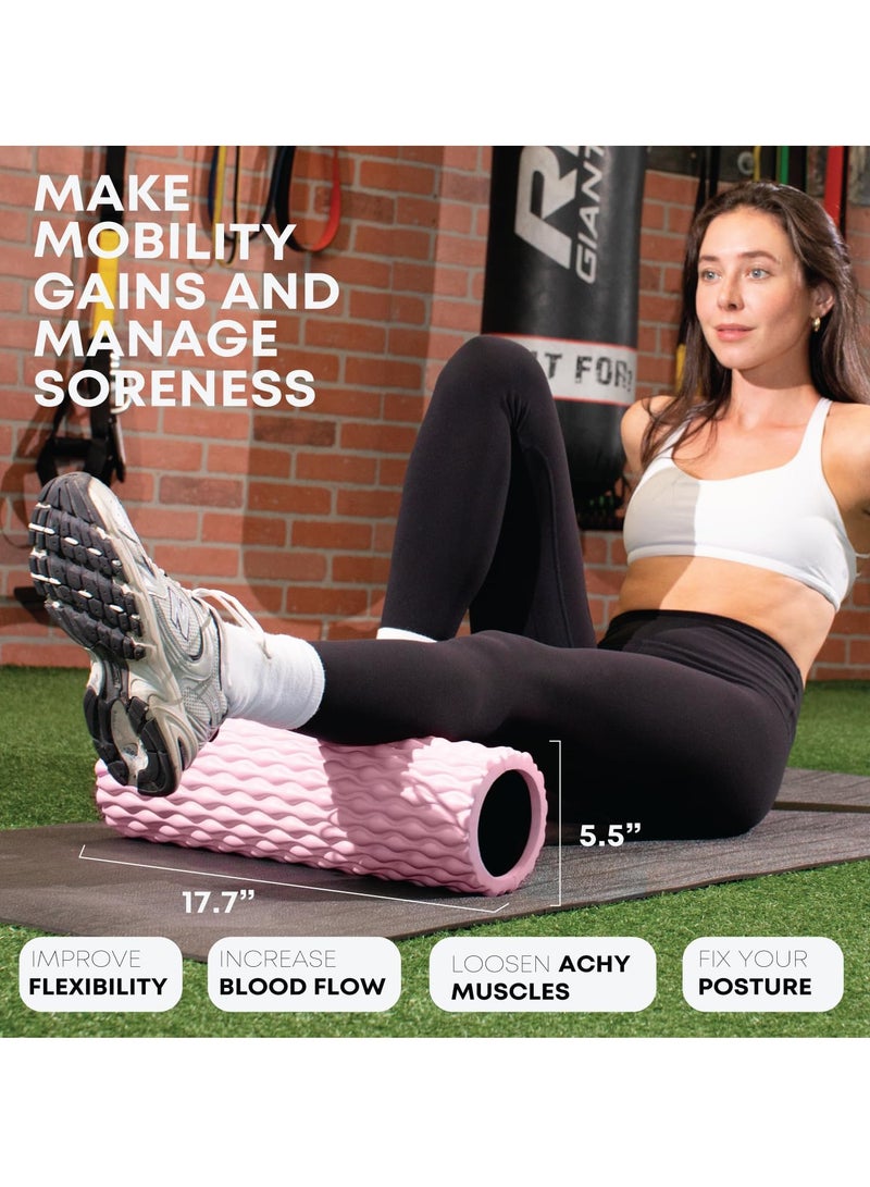 45*14cm Foam Roller for Exercises & Massage, Multi-Density Fitness GYM Styrofoam Rolling Foam Roller for Back Legs Body Deep Tissue Muscle Recovery Relieves Pain Physical Therapy Streching