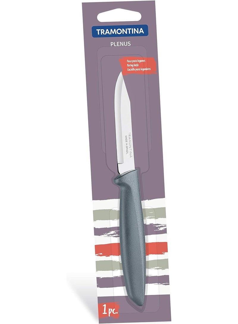 Tramontina 3-Inch Fruit and Vegetable Knife with Stainless Steel Blade and Gray Polypropylene Handle from Belenus