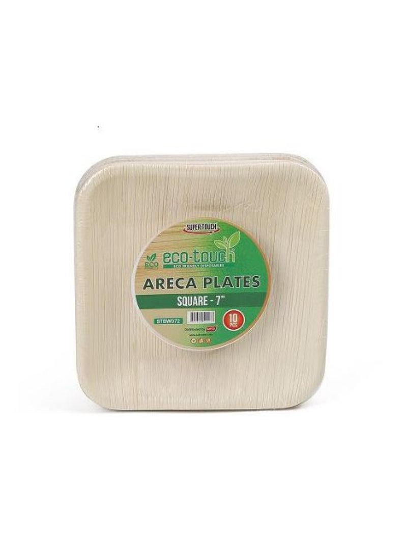 Eco Touch Areca Square Plate 7 10X10Pc