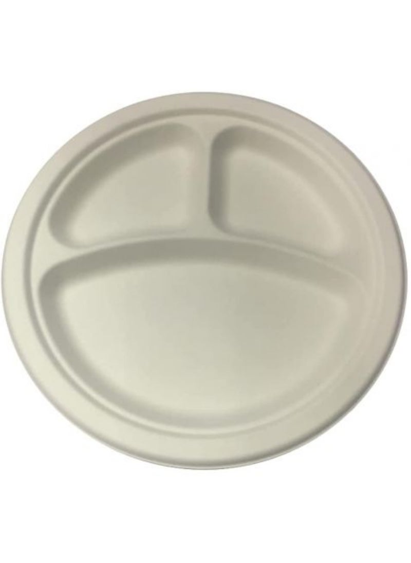 Super Touch-Bio-Bagasse Round Plate 10Div 1 X 500