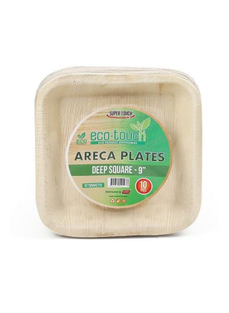 Eco Touch Areca Deep Square Plate 9 10X10Pc