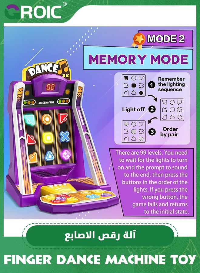 Finger Dance Machine Toys,Mini Arcade Machine Button Game with 2 Game Modes, Recognize Color and Shape Challenge Memory Game,Game Machine with LED Screen,Mini Arcade Machine Games