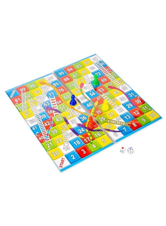 RATNA'S Classic Strategy Game Little Snakes and Ladders with Ludo 2 In 1 for Young Businessman (Multicolour)