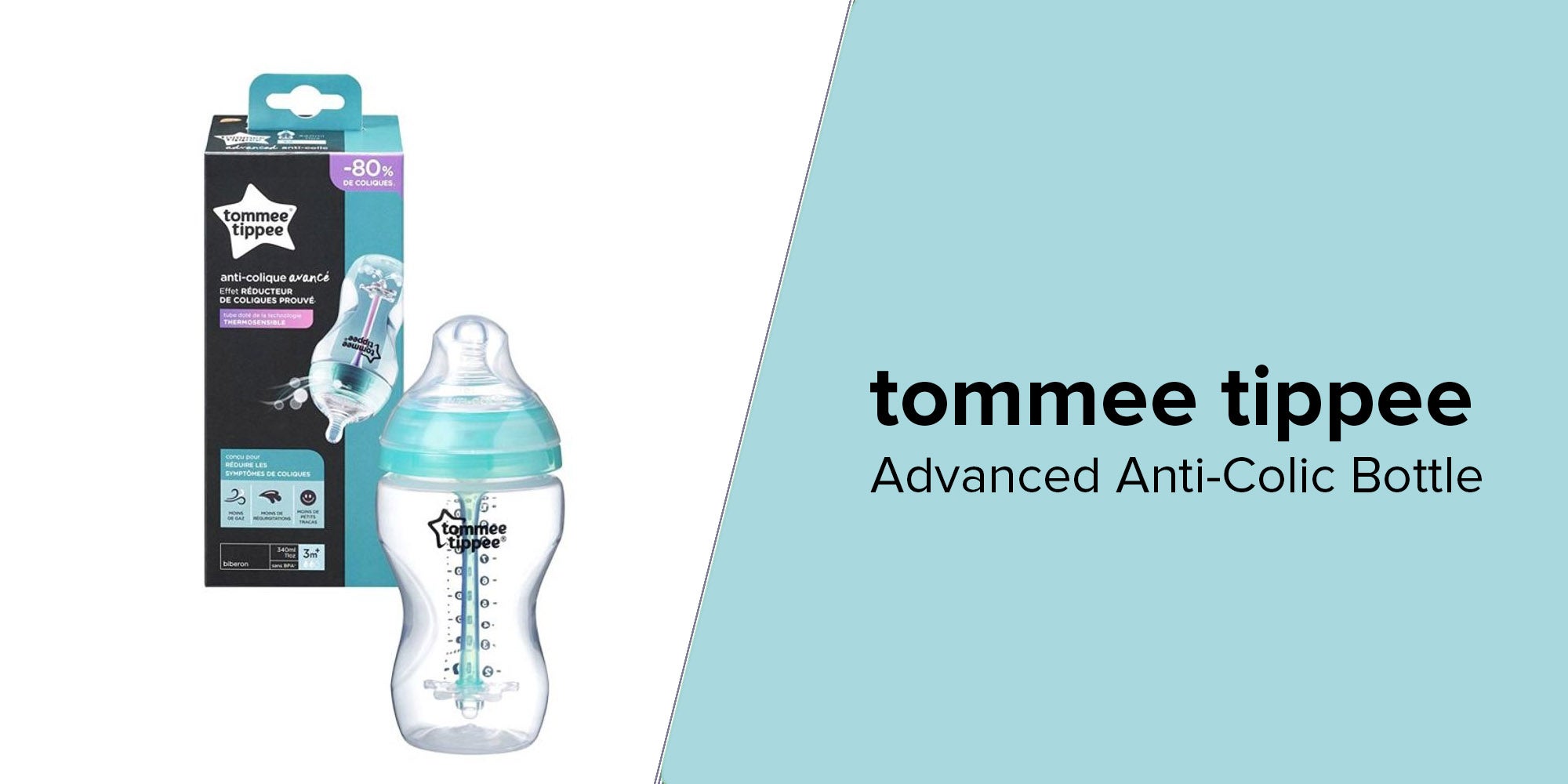 Pack Of 1 Advanced Closer To Nature Anti Colic Feeding Bottle 3 Months+ 340 ml Clear