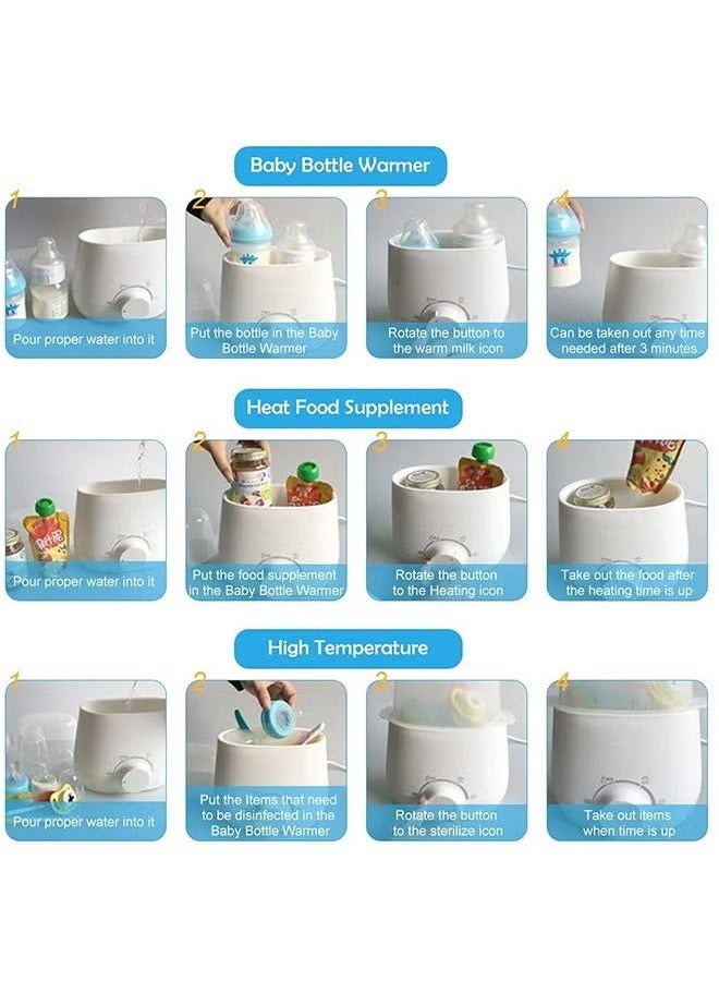 3 - In - 1 Baby Bottle Warmer With Accurate Temperature Control - Electric Steam Steriliser white
