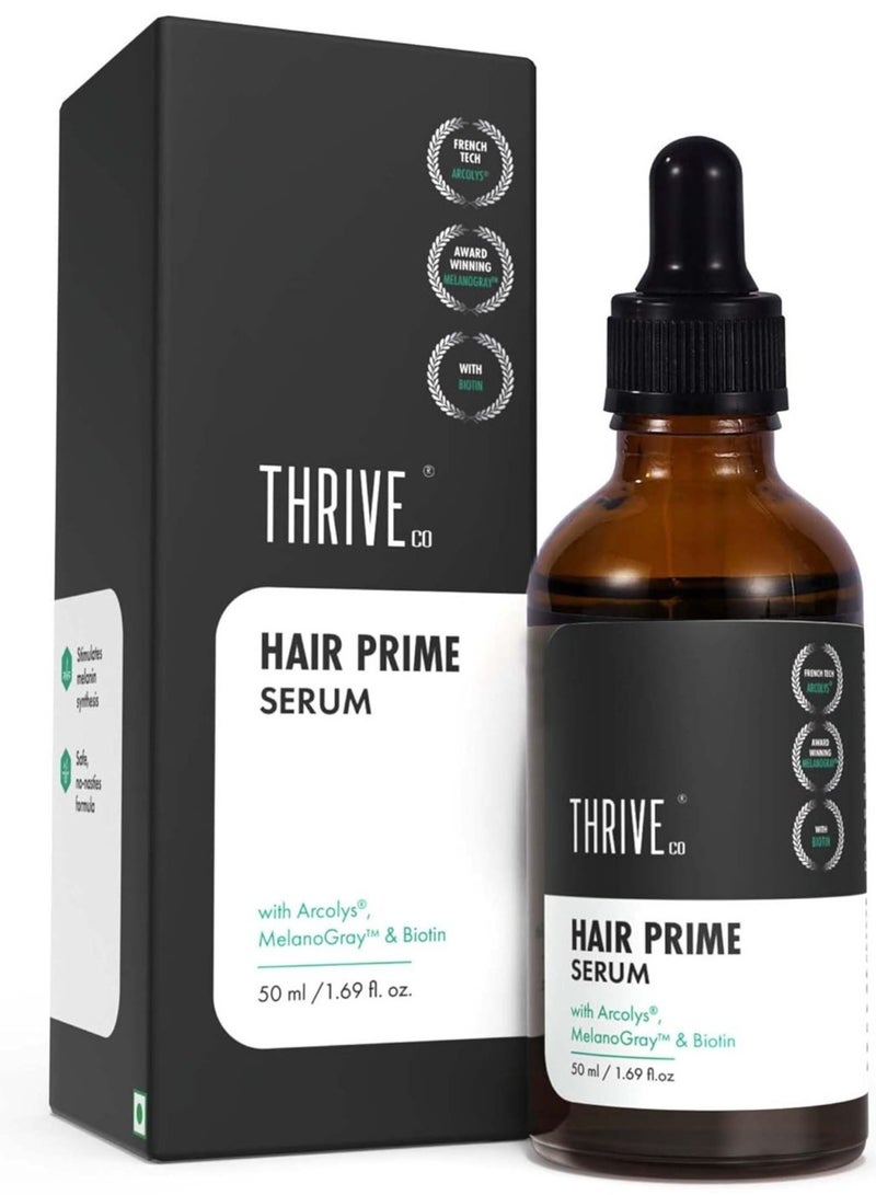 Anti Grey Hair Prime Serum  Reverses Limits Hair Greying  Arcolys  Biotin Black Tea Extract  Light Weight Non Sticky  Odourless  For Men and Women 50 Ml