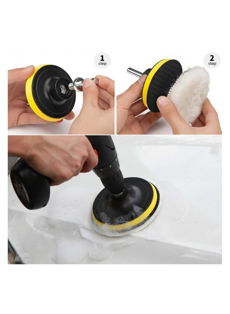 Car Cleaning Brush 26-Piece Electric Drill Brush Head Set Floor and Wall Descaling Cleaning Polishing Tools