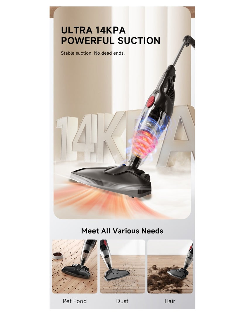 2 In 1 Portable Handheld Vacuum Cleaner, 650W 14000Pa Suction 1.2 L Large Capacity Central Filtration System for Car Home Kitchen Hair