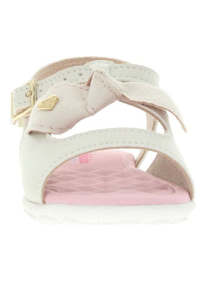 Bow Detail Buckle Style Casual Sandals White