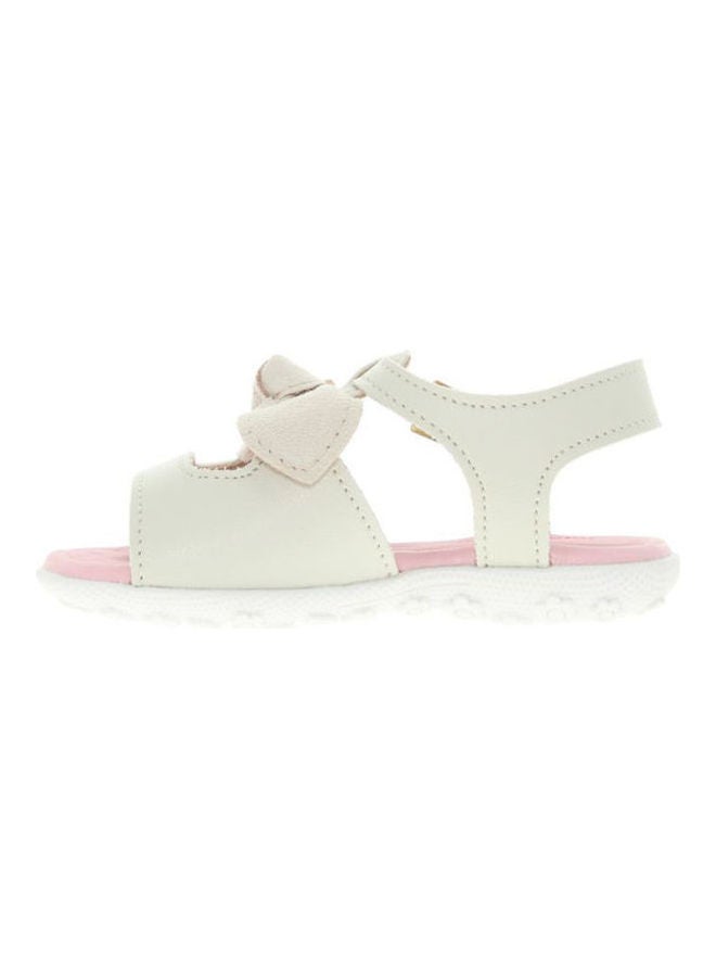 Bow Detail Buckle Style Casual Sandals White