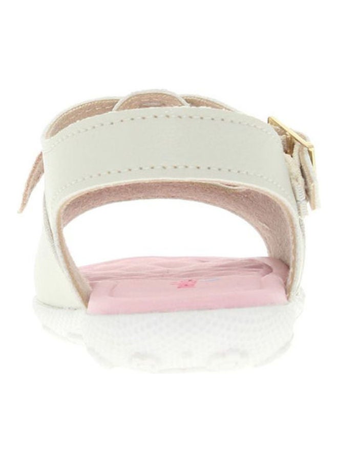 Bow Detail Buckle Style Casual Sandals White