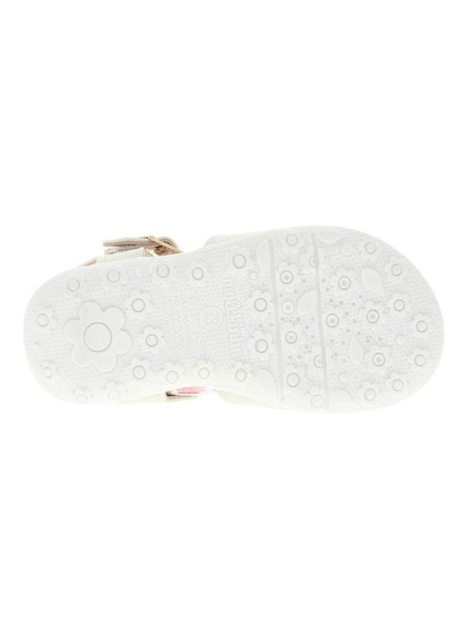 Bow Detail Buckle Style Casual Sandals White